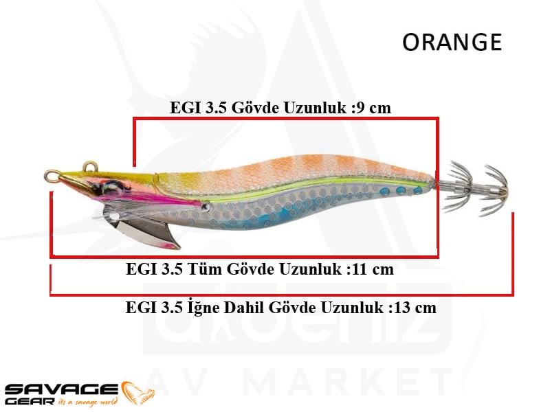 Savage Gear Squid Beat Egi #3.5 20.5 gr Suni Yem #Orange