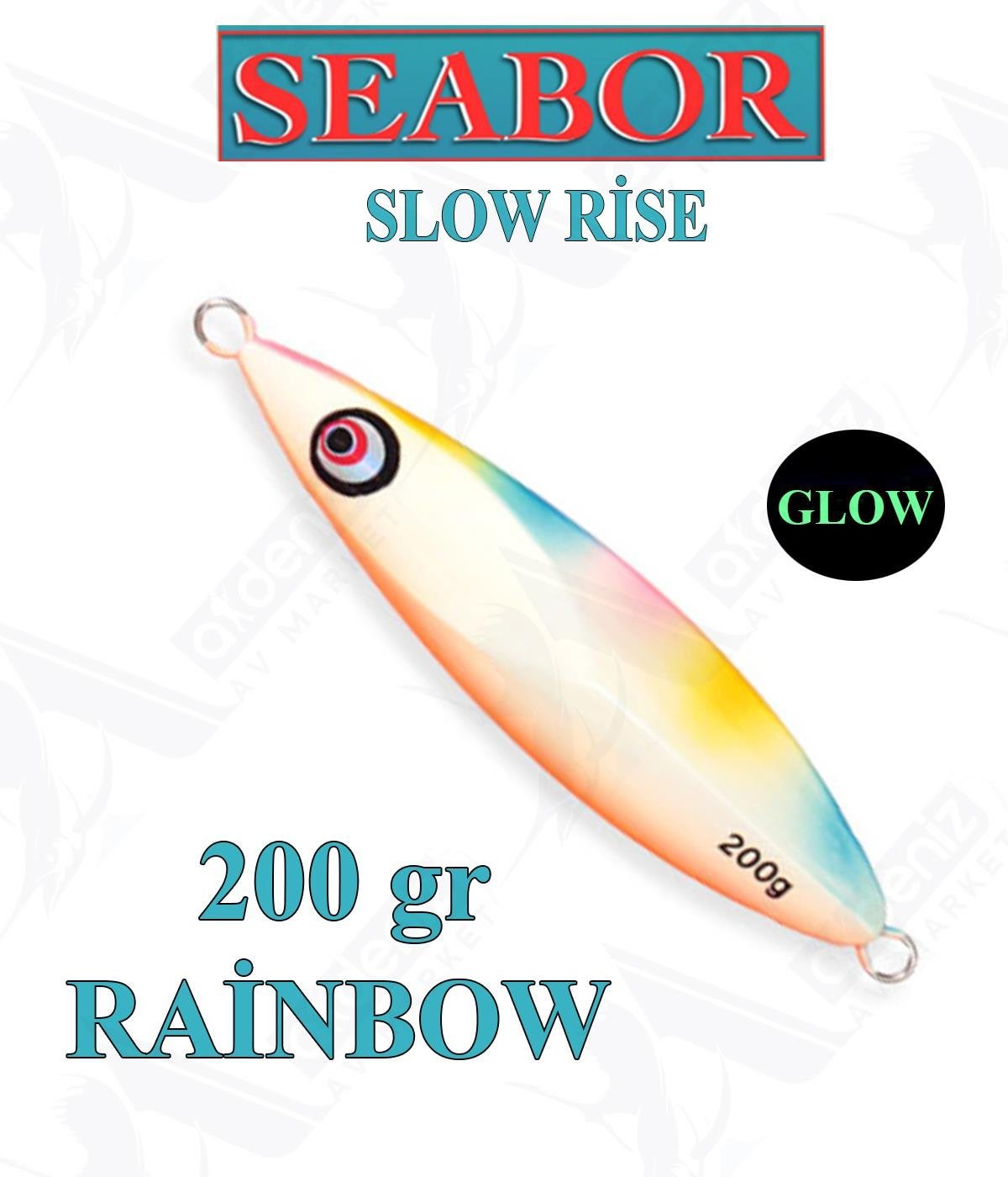 Seabor Slow Rise Metal Jig Sahte Yem SBR086 200gr #RAİNBOWSEABOR