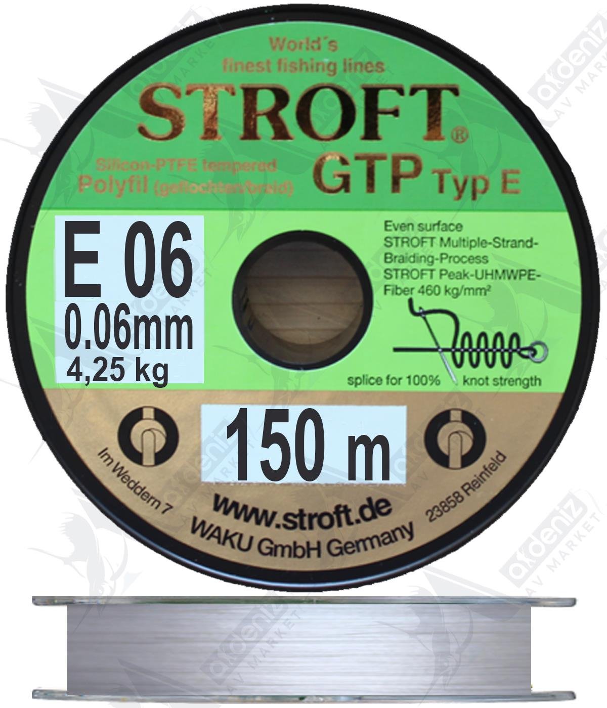 Stroft Gtp Typ E E06 0,06mm 4.25 kg 150M Lrf İp Misina GriSTROFT