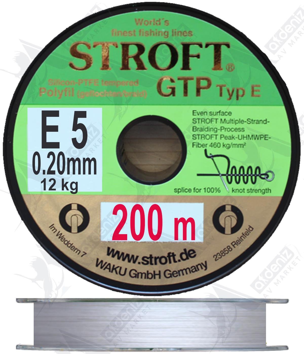 Stroft Gtp Typ E E5 0.20 mm 12 Kg Spin İp Misina 200Mt GriSTROFT