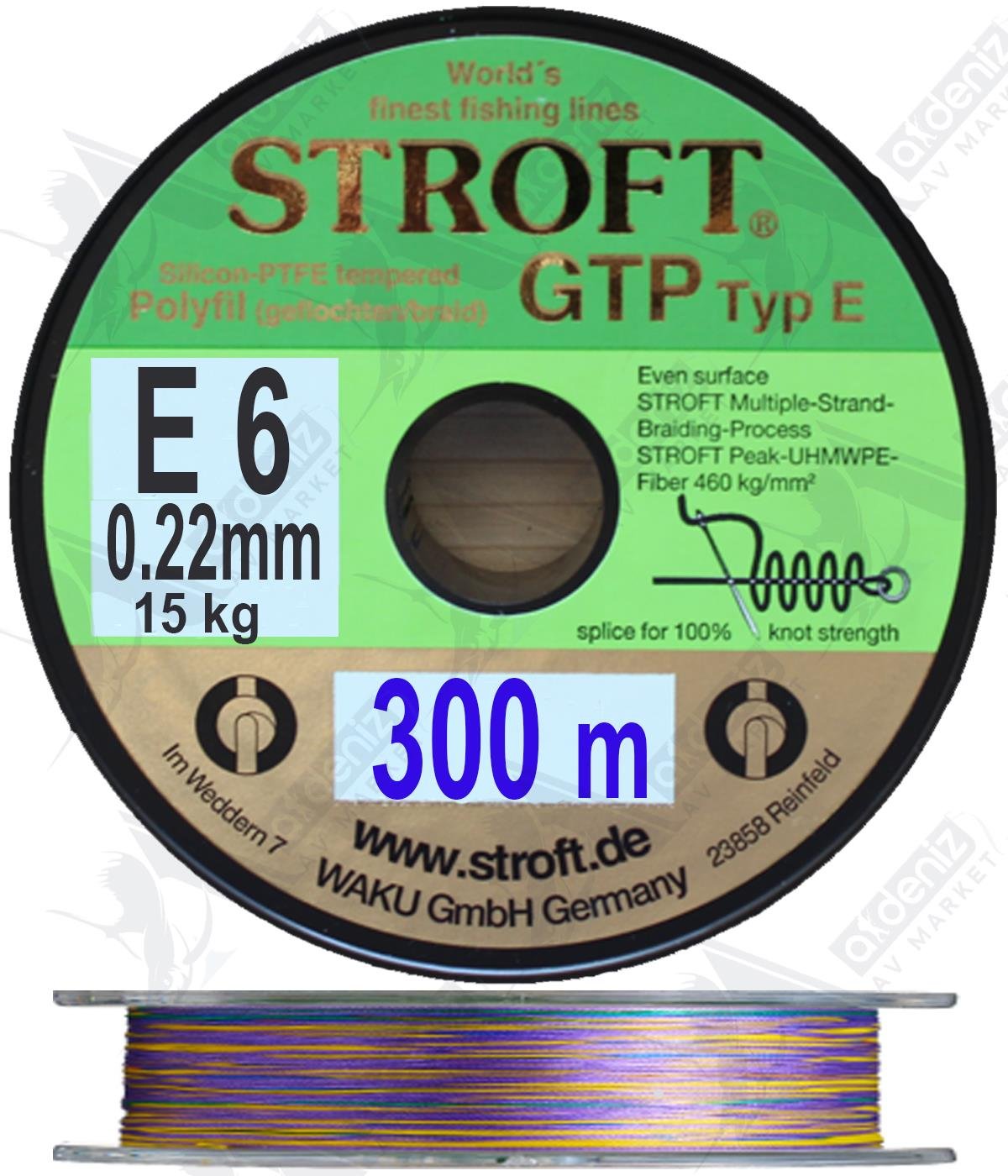 Stroft GTP TYP E E6 0.22 mm 15 Kg İp Misina Multicolor 300MSTROFT