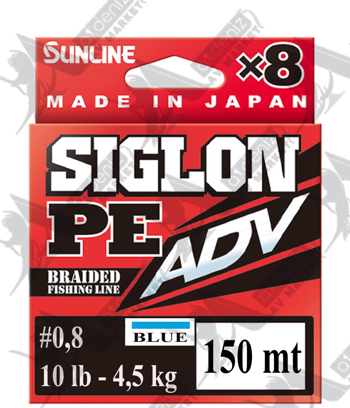 Sunline Sıglon PE ADV x8 Örgü Blue 10Lb-4.5kg 0.8 PE 0.153mm 150mt İp MisinaSUNLİNE