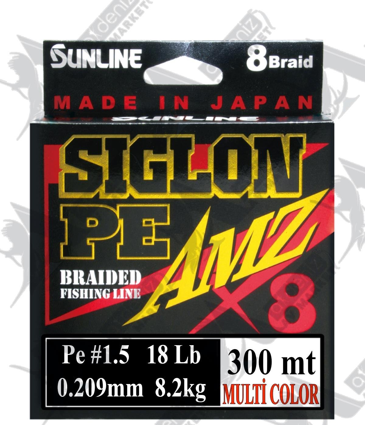 Sunline Siglon PE AMZ Braided x8 0.209mm 18Lb (Pe#1.5) 300mt Multicolor Örgü İp MisinaSUNLİNE