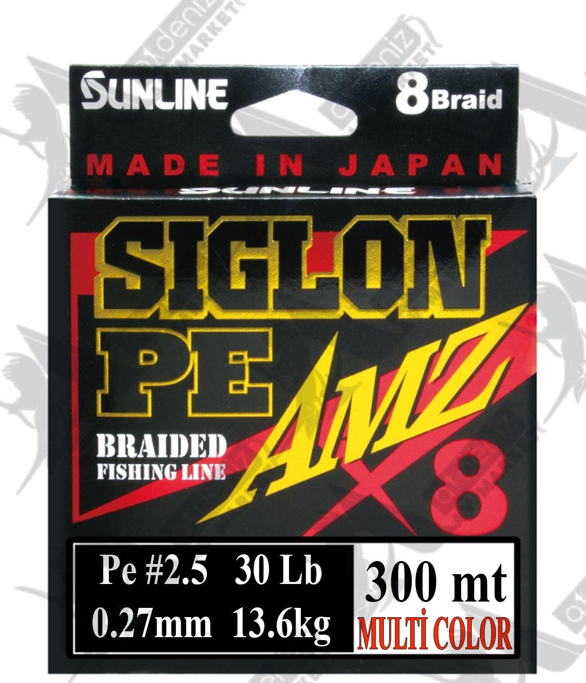 Sunline Siglon PE AMZ Braided x8 0.270mm 30Lb (Pe#2.5) 300mt Multicolor Örgü İp MisinaSUNLİNE