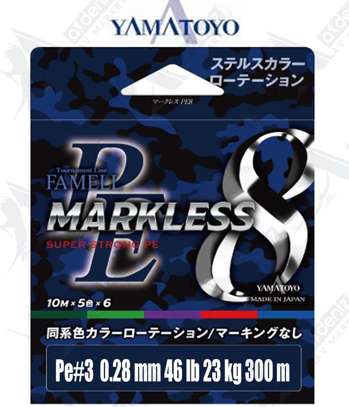 Yamatoyo Pe Markless 8x 0,28mm Pe#3 46lb (23kg) 300mtYAMATOYO