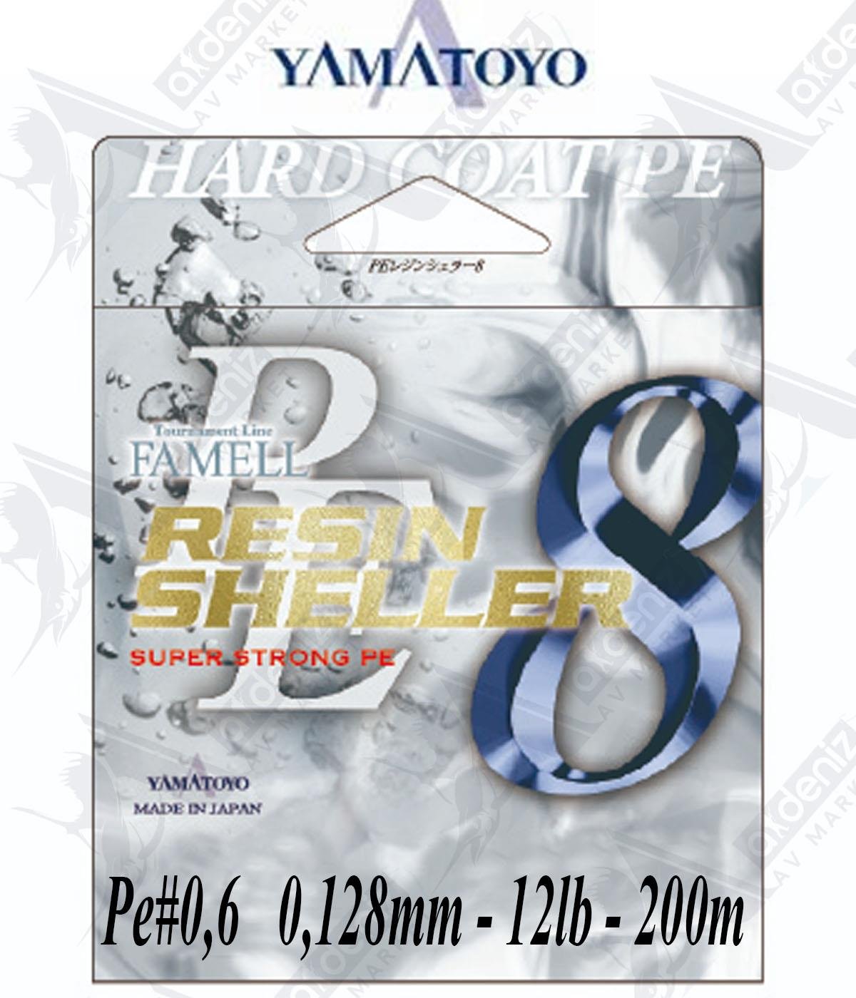 YAMATOYO RESIN SHELLER BLUE 8x Pe#0.6 0,128mm 12lb 200mtYAMATOYO