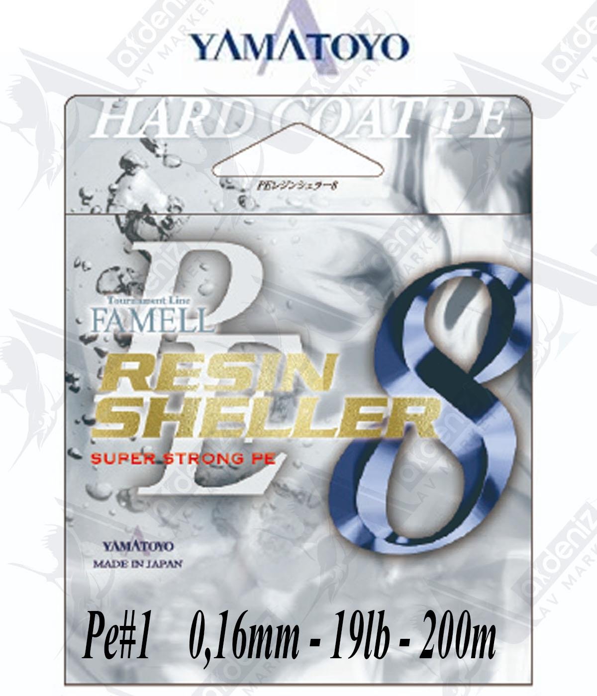 YAMATOYO RESIN SHELLER BLUE 8x Pe#1 0,16mm 19lb 200mtYAMATOYO