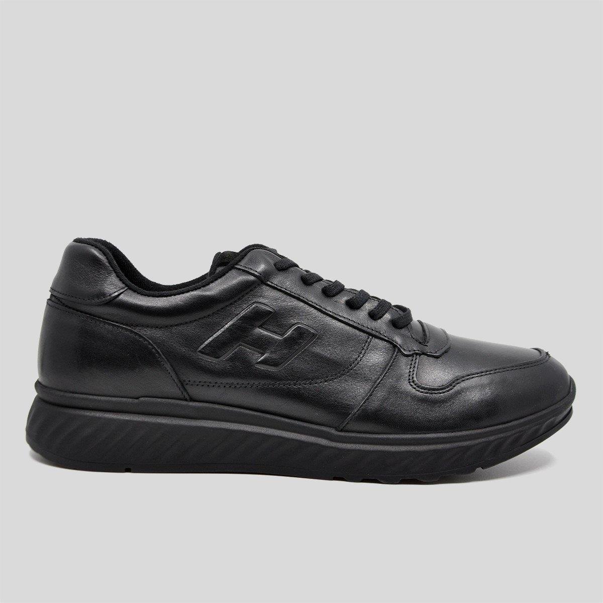 Fosco Hakiki Deri Siyah Sneaker Kışlık Ayakkabı 9786 100