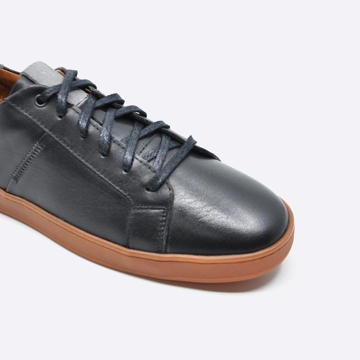 Fosco Hakiki Deri Siyah Sneaker Spor Erkek Ayakkabı 9882 100