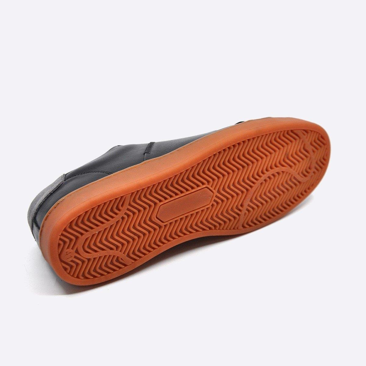 Fosco Hakiki Deri Siyah Sneaker Spor Erkek Ayakkabı 9882 100