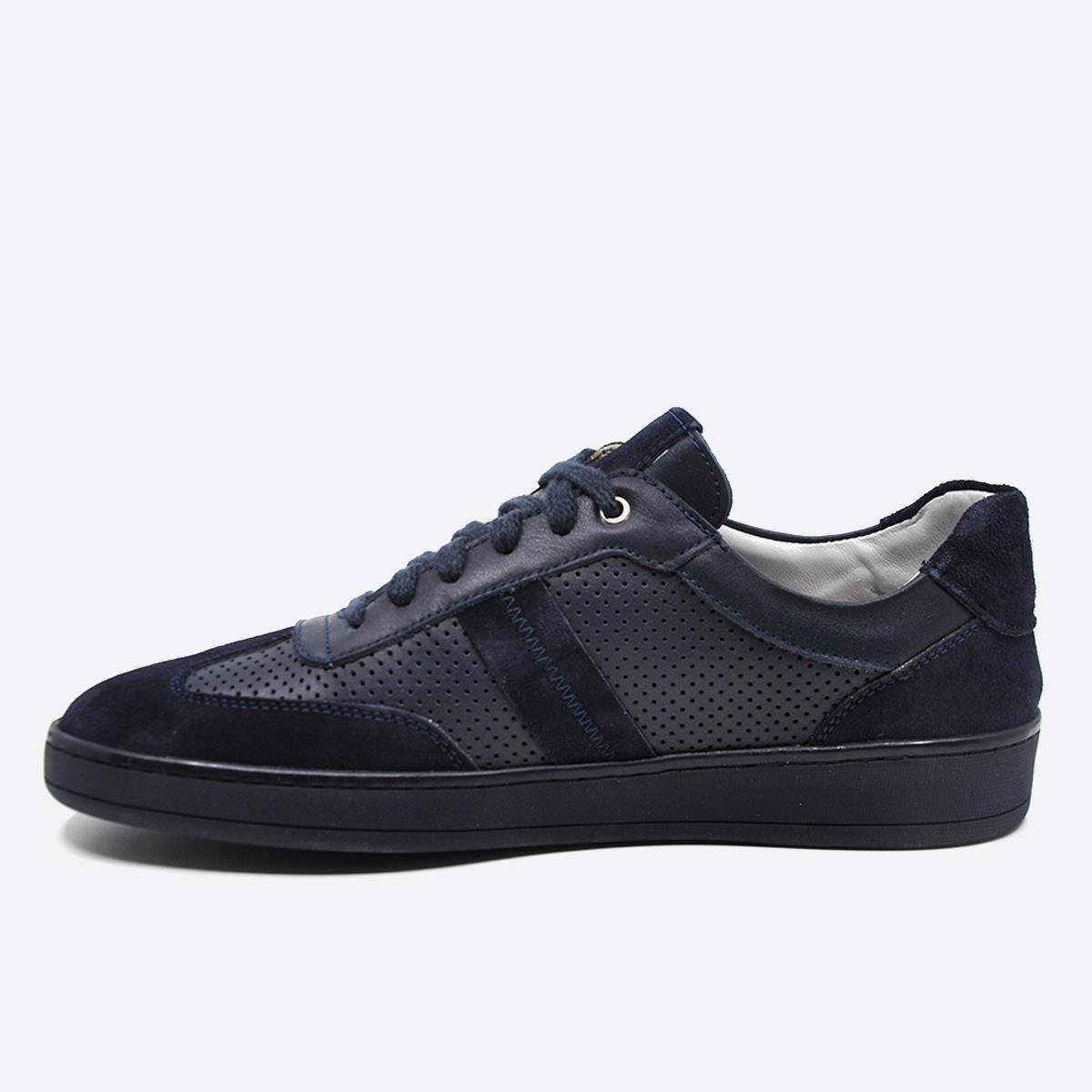 Fosco Hakiki Deri Sneaker Erkek Ayakkabı Lacivert 9870