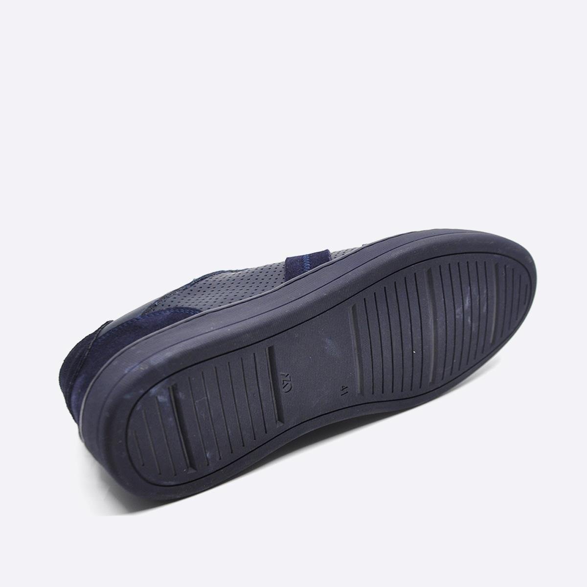 Fosco Hakiki Deri Sneaker Erkek Ayakkabı Lacivert 9870
