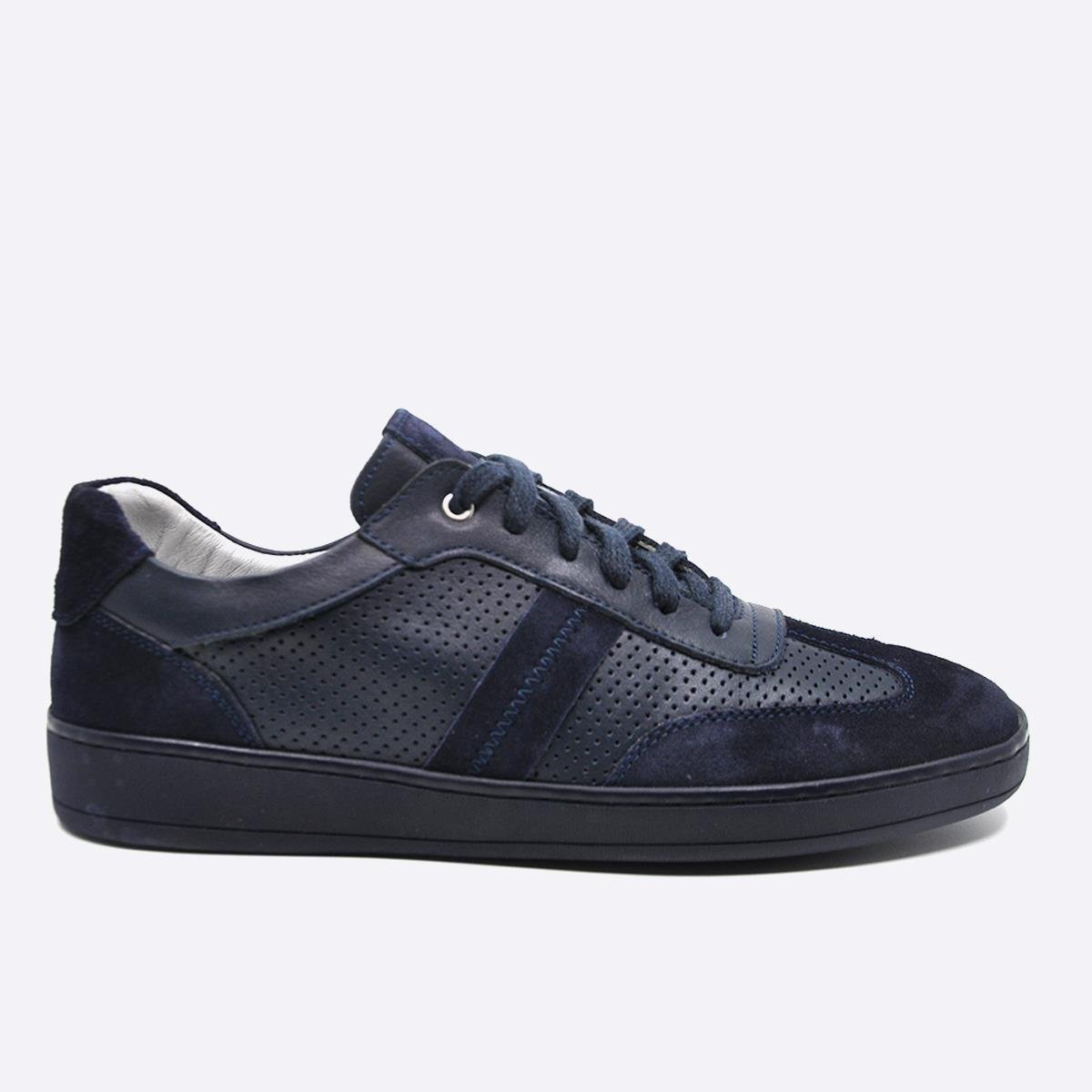 Fosco Hakiki Deri Sneaker Erkek Ayakkabı Lacivert 9870