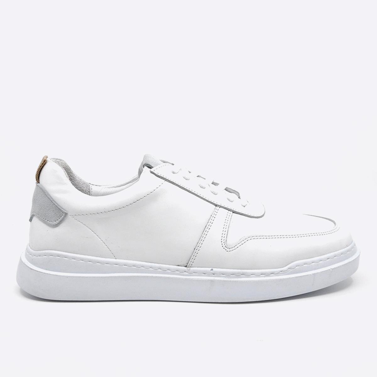 Fosco Hakiki Deri Sneakers Beyaz Erkek Ayakkabı 9889
