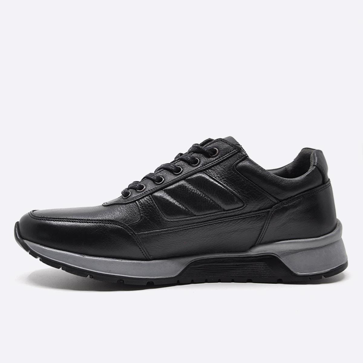 Fosco Siyah Hakiki Deri Sneaker Ayakkabı 2720 306