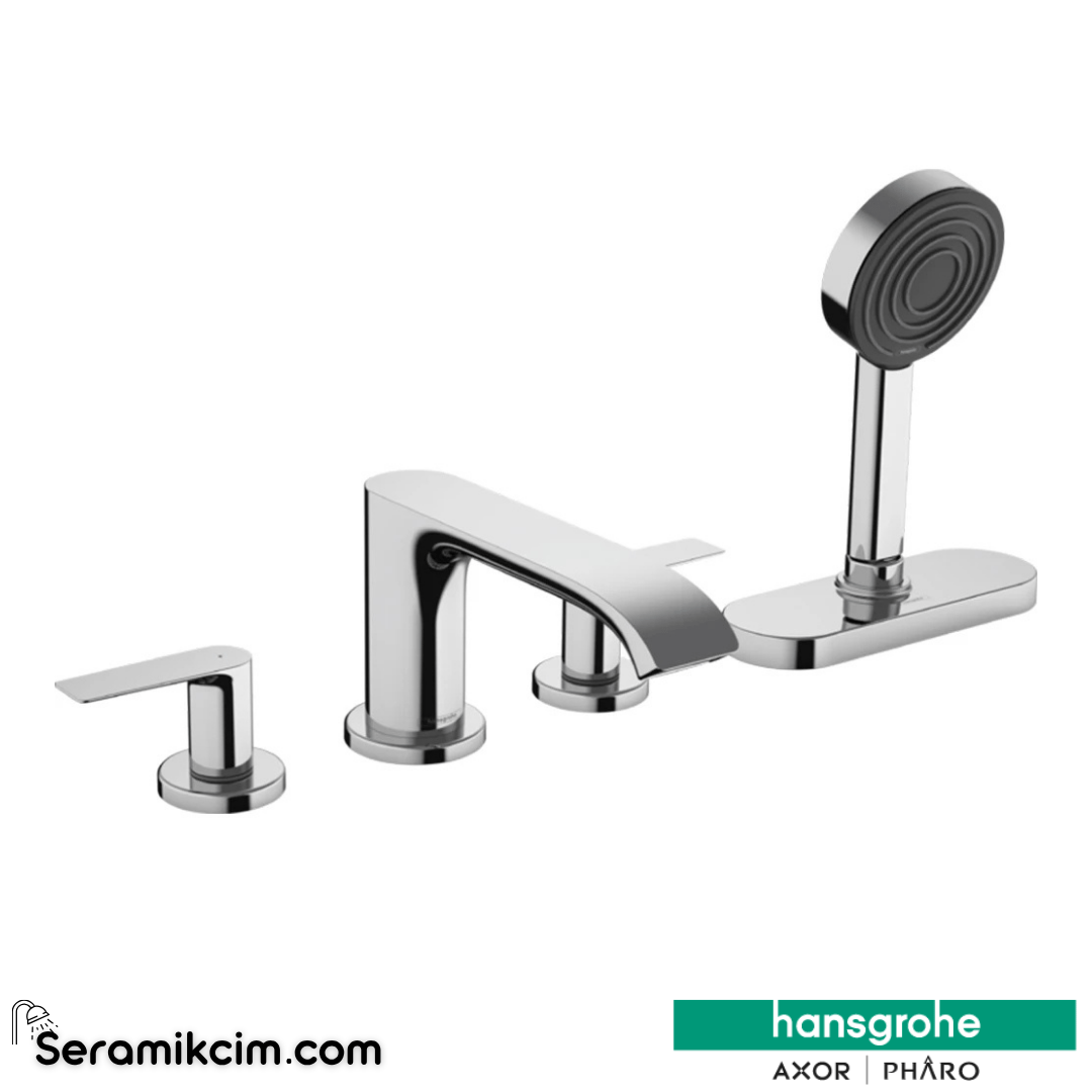 Hansgrohe Vivensis 4 Delikli Küvet Kenarı Banyo Bataryası Sbox İle Krom 75444000