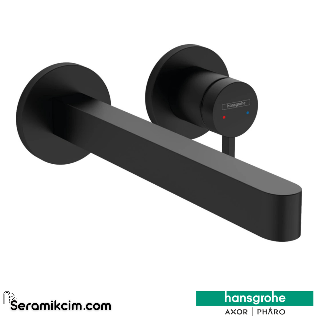 Hansgrohe Finoris Tek Kollu Ankastre Lavabo Bataryası 22,5 Cm Gaga İle Mat Siyah 76050670