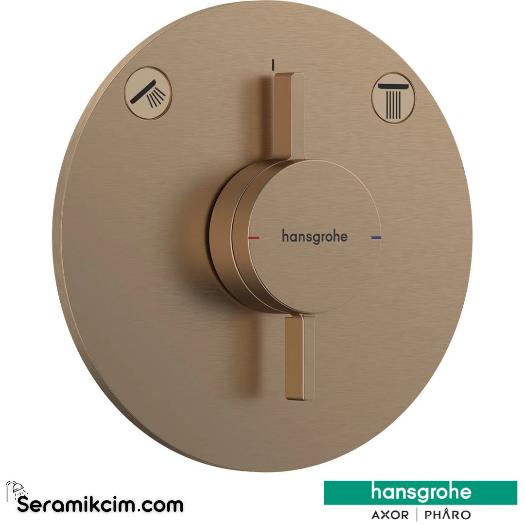 Hansgrohe Duoturn S Ankastre Banyo Bataryası 2 Çıkış Mat Bronz 75418140