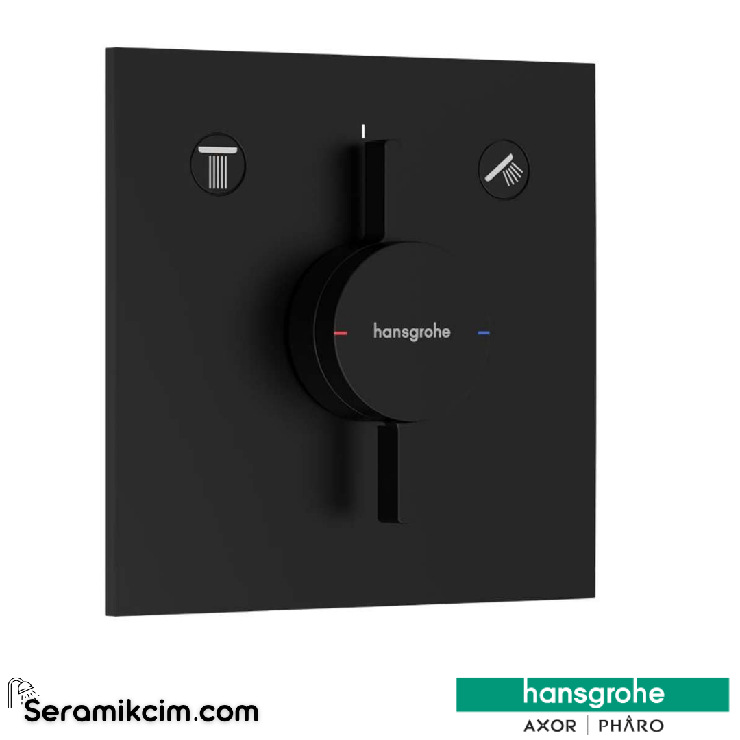 Hansgrohe Duoturn E Ankastre Banyo Bataryası 2 Çıkış Mat Siyah 75417670