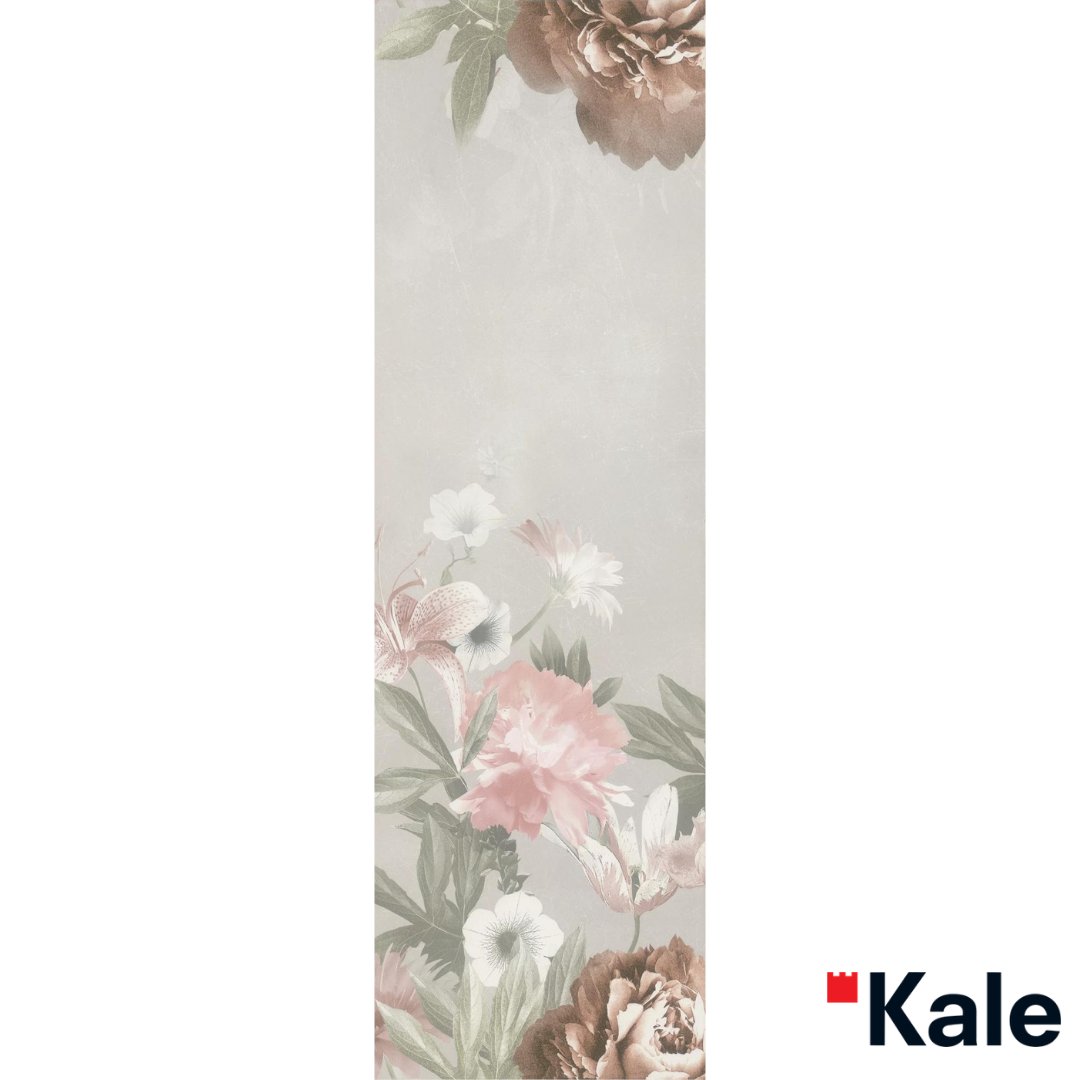 Çanakkale Seramik MAS-6378R Romantica Gri Rose Dekor 3 Modül Rektifiye 33x110