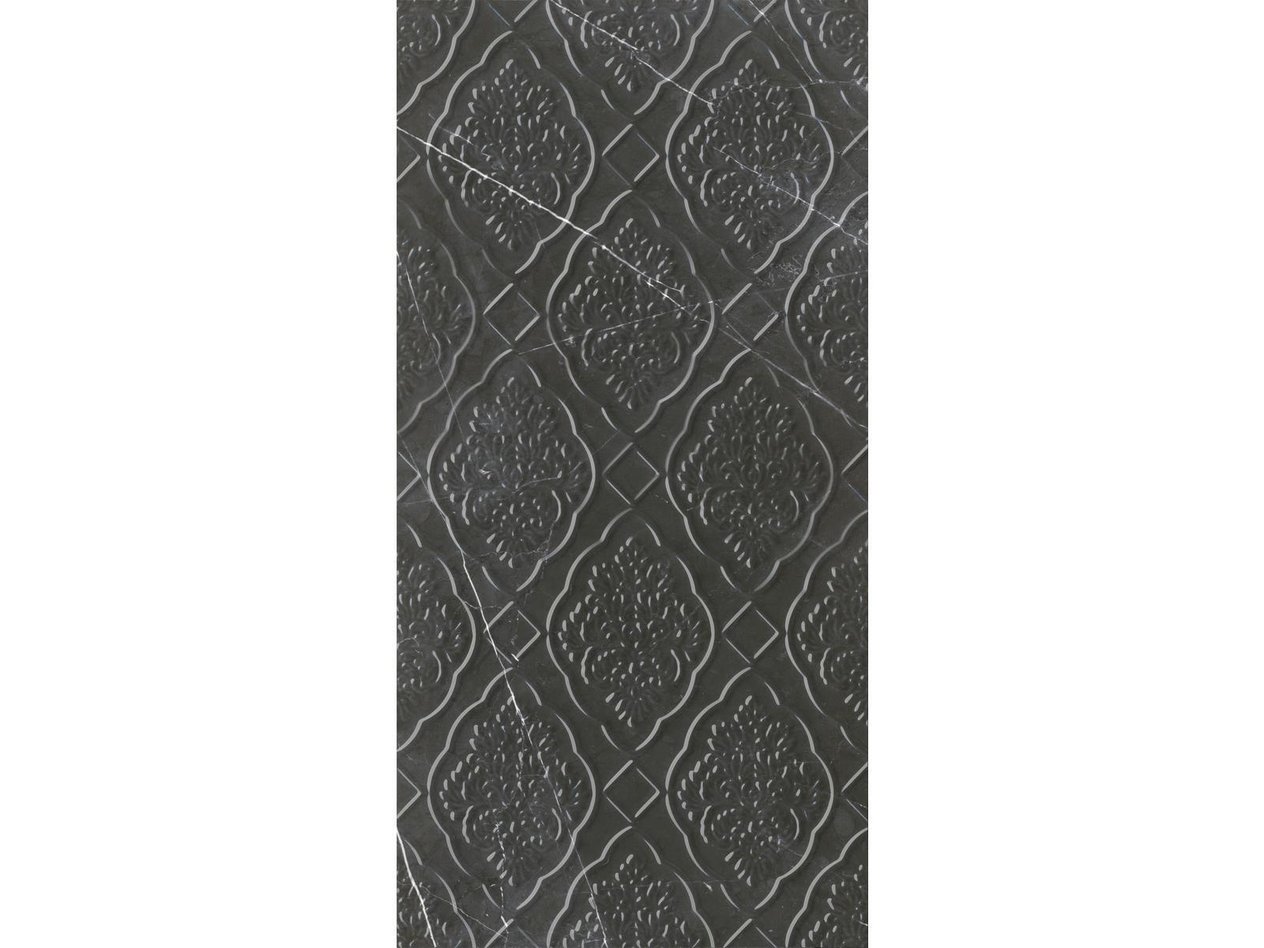 Çanakkale Seramik Rp-5436R Sandra Siyah Damask Dekor Rektifiye 40X80 R - 310100203826