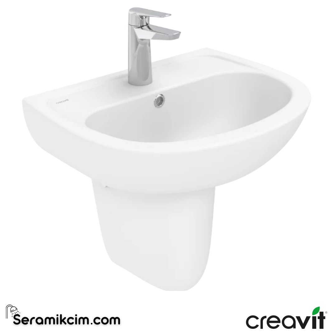 Creavit Oval Lavabo 40*50 cm Delikli Extra Beyaz TP150-00CB00E-0000 - TP150-00CB00E-0000