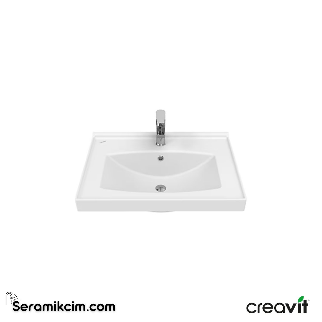 Creavit Sera Etajerli Lavabo 65 cm Extra Beyaz TF165-00CB00E-0000 - TF165-00CB00E-0000
