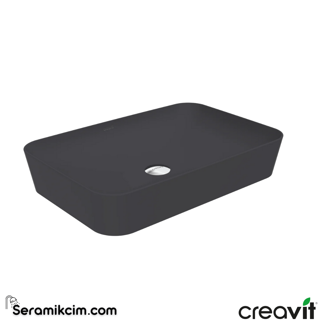 Creavit Ultra Dikdörtgen Çanak Lavabo 60cm Extra Antrasit Mat  UL060-00AM00E-0000 - UL060-00AM00E-0000