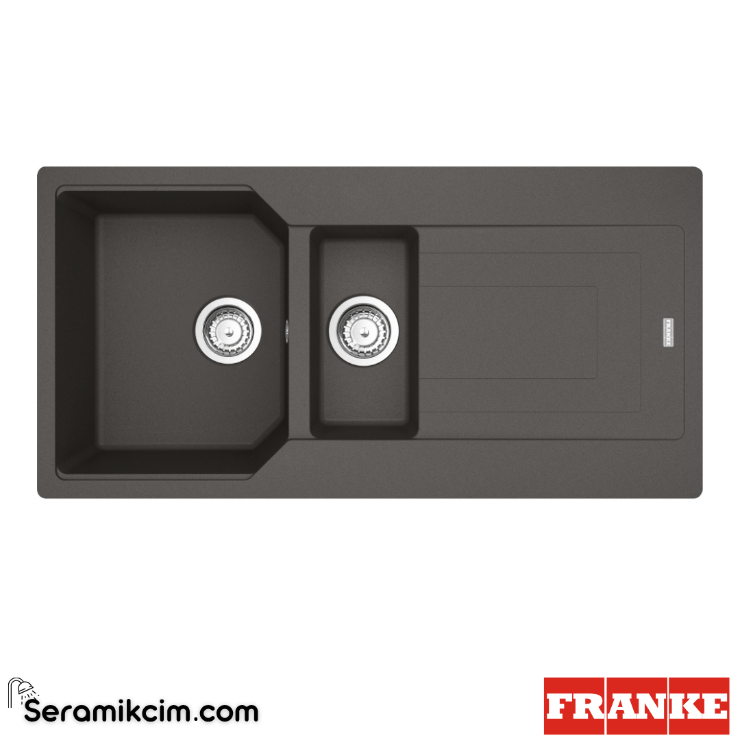 Franke Urban UBG 651-100 Tezgahüstü Damlalıklı 1,5 Gözlü Dikdörtgen 1000x500mm Granit Eviye Slate Grey 114.0729.074