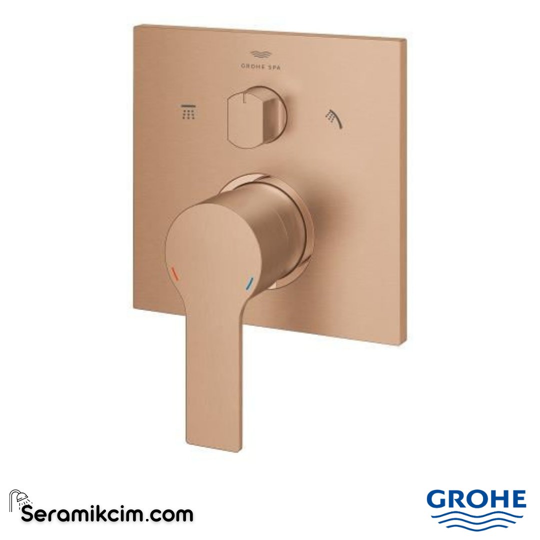 Grohe Allure Ankastre Banyo Bataryası (3 Yollu Sıva Üstü Grubu) Fırçalı Bakır 29176DL1 - 29176DL1