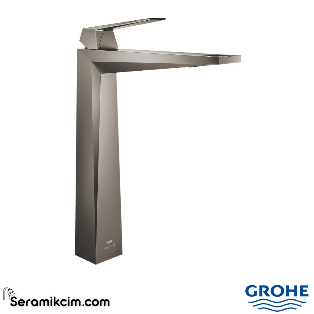 Grohe Allure Brilliant Çanak Lavabo Bataryası, Fırçalı Sert Grafit 24346AL0 - 24346AL0