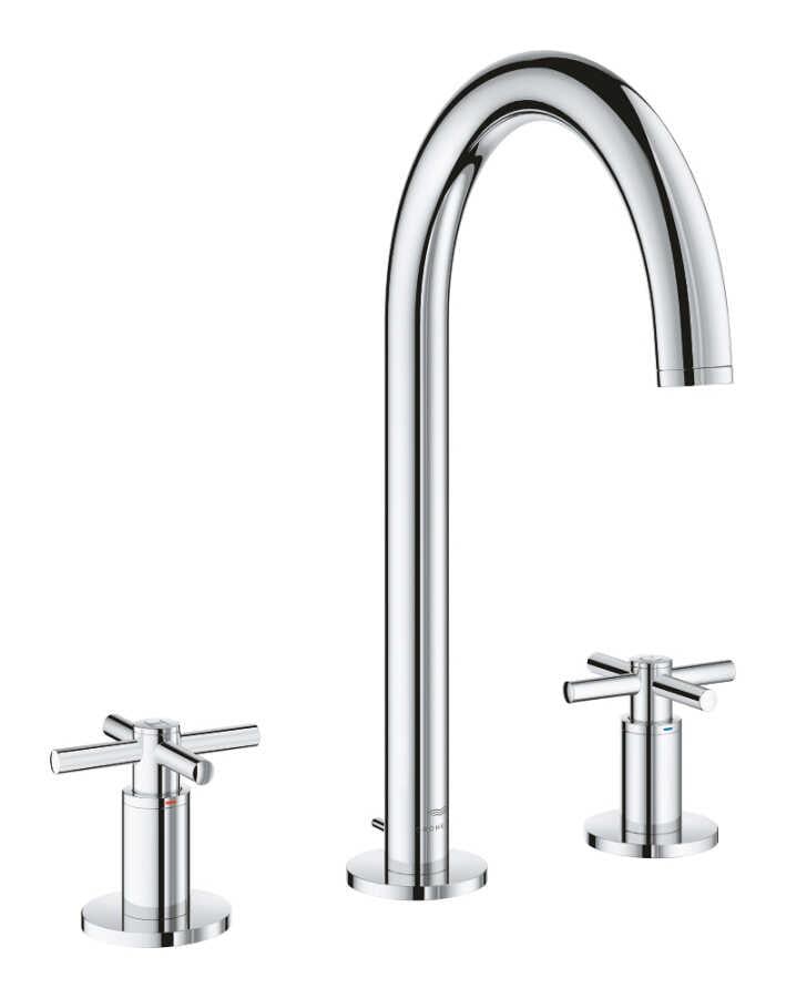 Grohe Atrio 3 Delikli Ankastre Lavabo Bataryası (4 Çubuklu Volan) L-Boy Krom 20643000 - 20643000