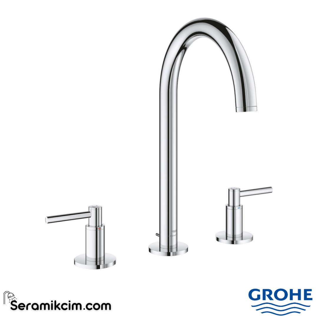 Grohe Atrio 3 Delikli Ankastre Lavabo Bataryası, Sifon Kumandalı Krom 20649000 - 20649000