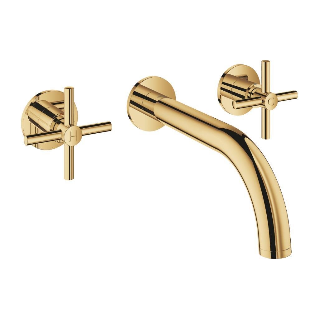 Grohe Atrio 3 Delikli Duvardan Ankastre Lavabo Bataryası (Sıva Üstü Grubu) Altın 20661GL0 - 20661GL0
