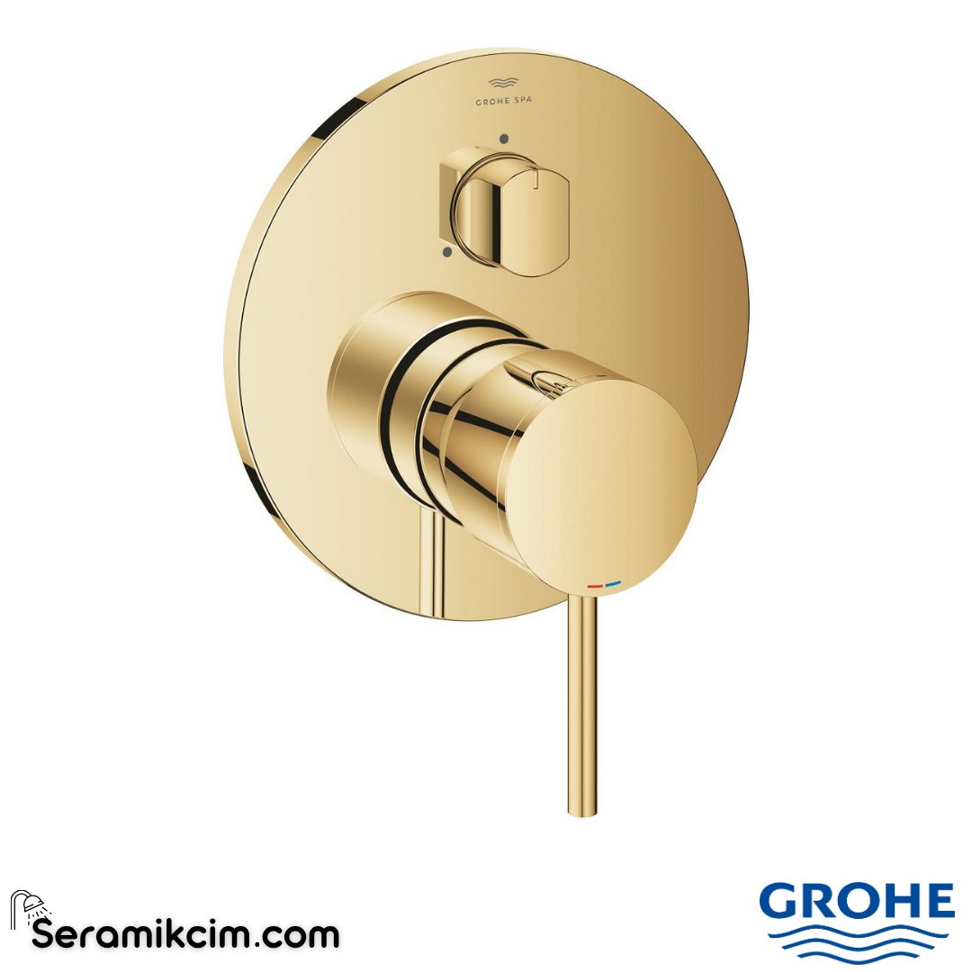 Grohe Atrio Ankastre Banyo/Duş Bataryası (Sıva Üstü Grubu), 3 Yollu, Parlak Altın 24356GL0 - 24356GL0