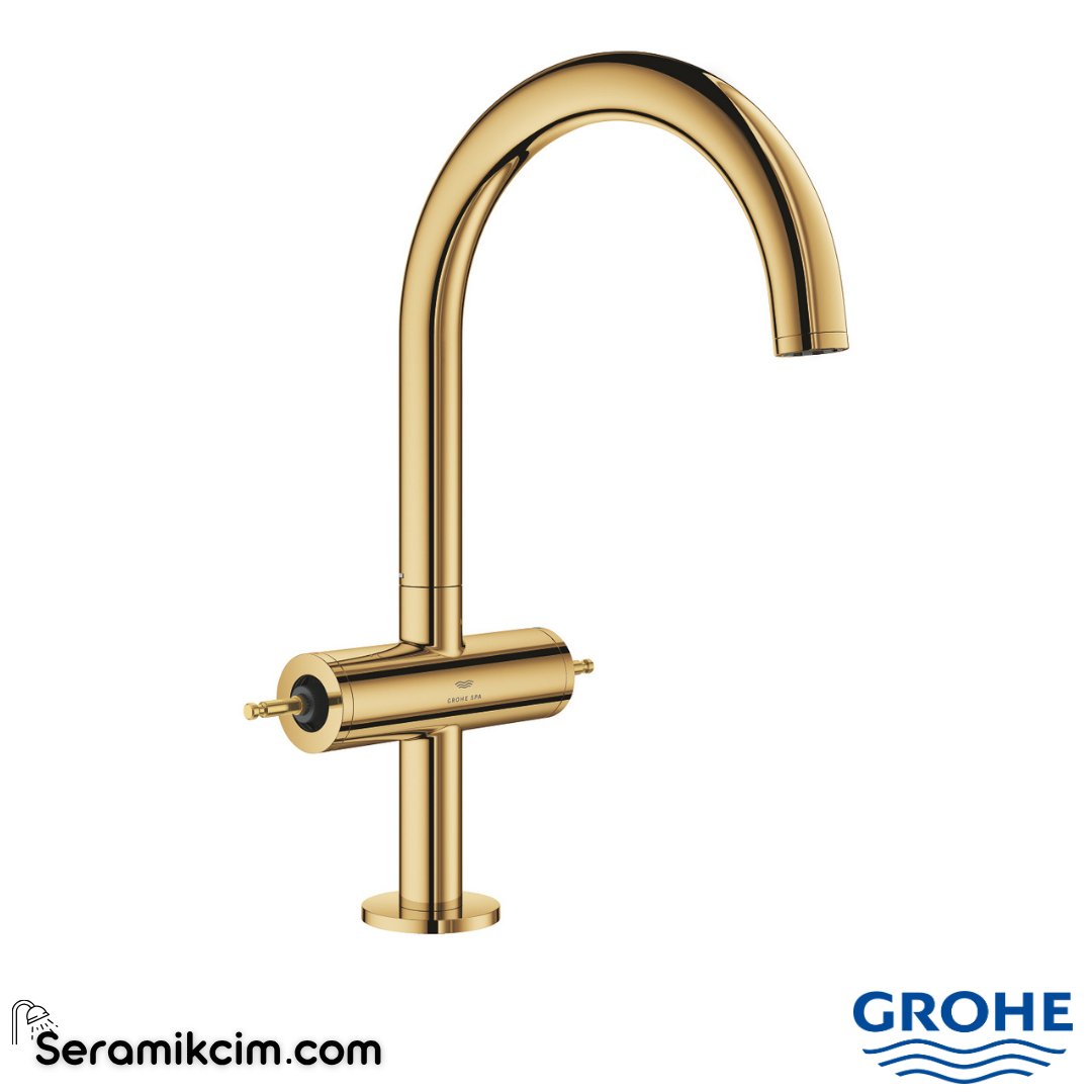 Grohe Atrio Private Collection Yüksek Lavabo Bataryası (L-Boy), Parlak Altın 21134GL0 - 21134GL0
