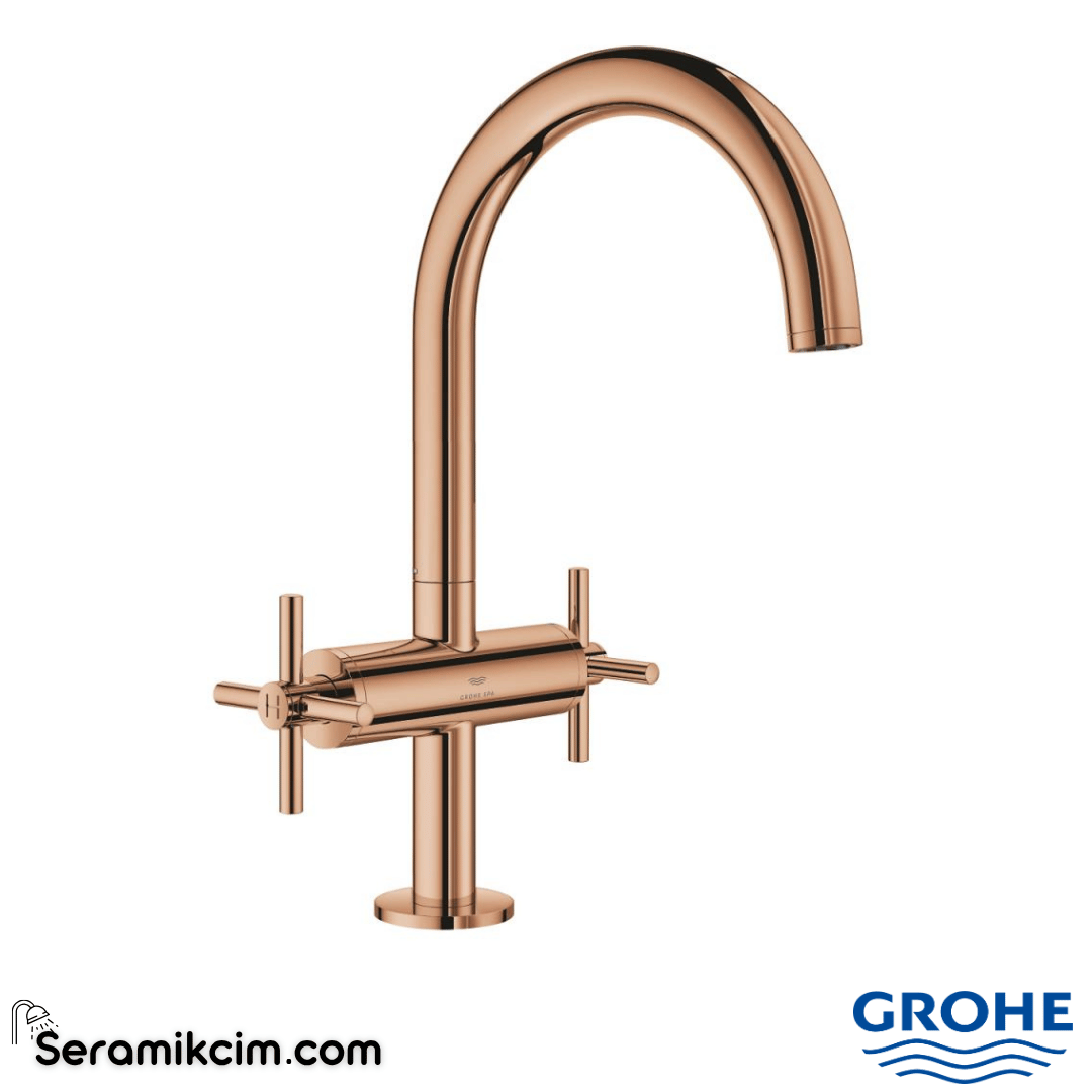 Grohe Atrio Yüksek Lavabo Bataryası (L-Boy), Parlak Bakır 21144DA0 - 21144DA0