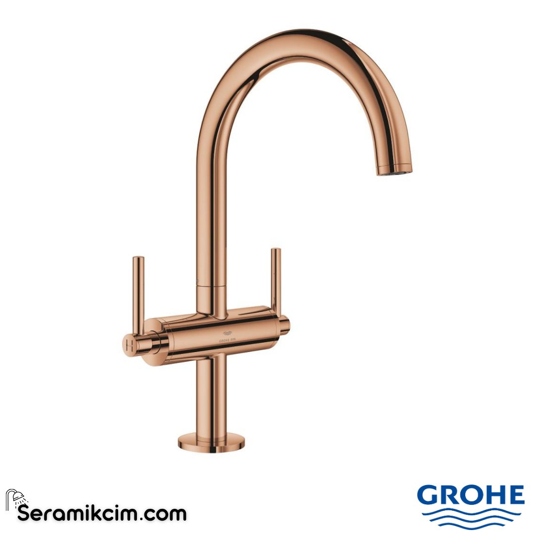 Grohe Atrio Yüksek Lavabo Bataryası (L-Boy), Parlak Bakır 21145DA0 - 21145DA0