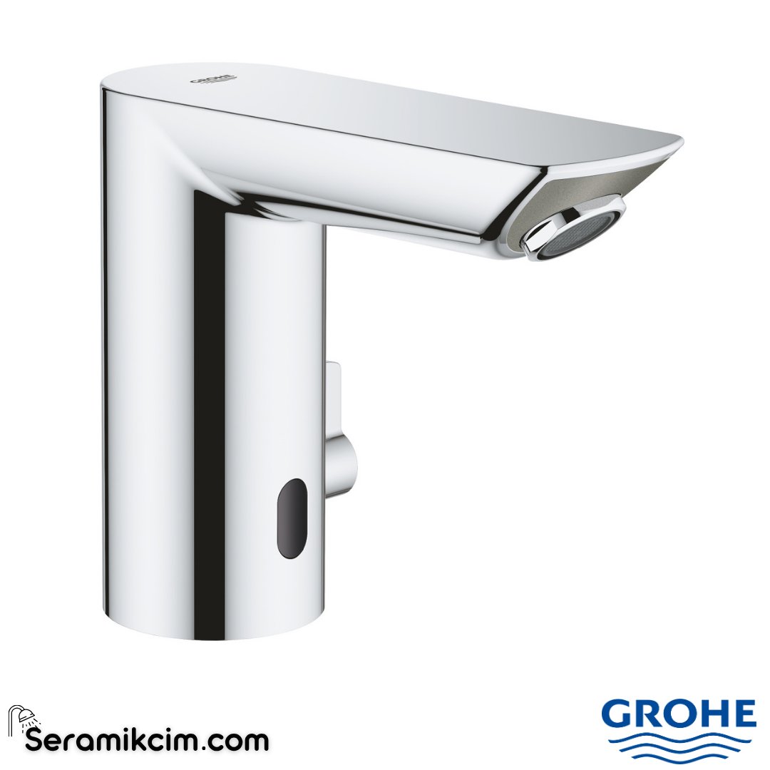 Grohe Bau Cosmopolitan E Fotoselli Lavabo Bataryası (Pilli, Çift Su Girişli) Krom 36451000 - 36451000