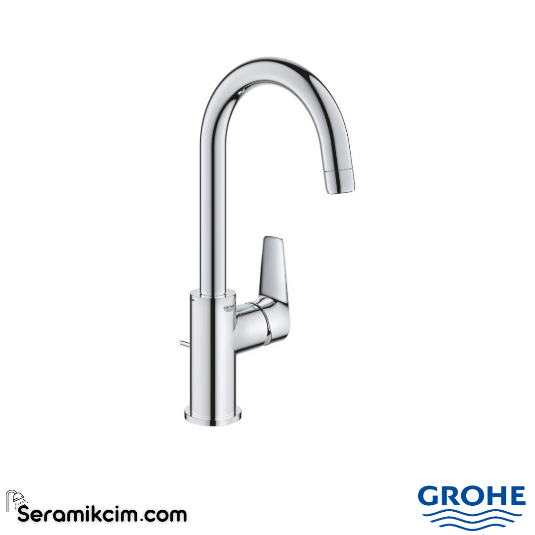 Grohe BauEdge Yüksek Lavabo Bataryası, Sifon Kumandalı (L Boy) Krom 23760001 - 23760001
