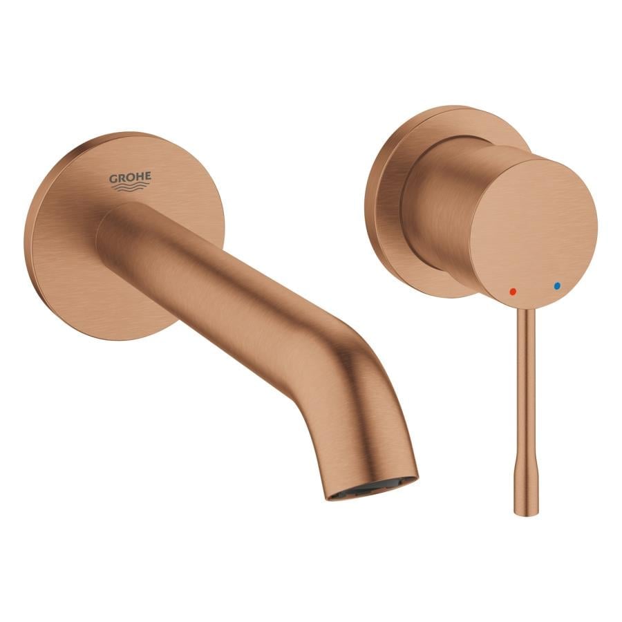 Grohe Essence New Duvardan Ankastre Lavabo Bataryası (Sıva Üstü Grubu), Fırçalı Bakır - 29192DL1 - 29192DL1