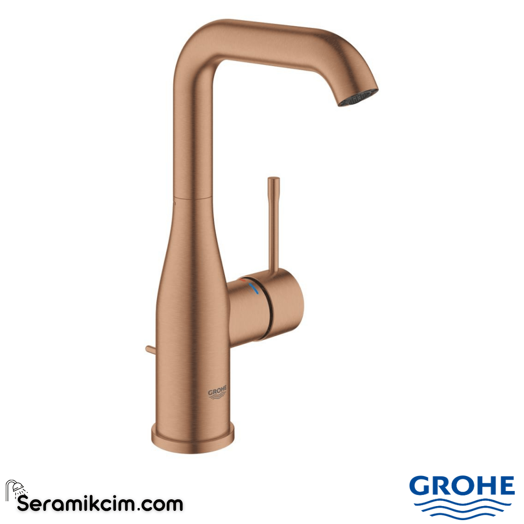 Grohe Essence Yüksek Lavabo Bataryası, Sifon Kumandalı, Fırçalı Bakır 24174DL1 - 24174DL1