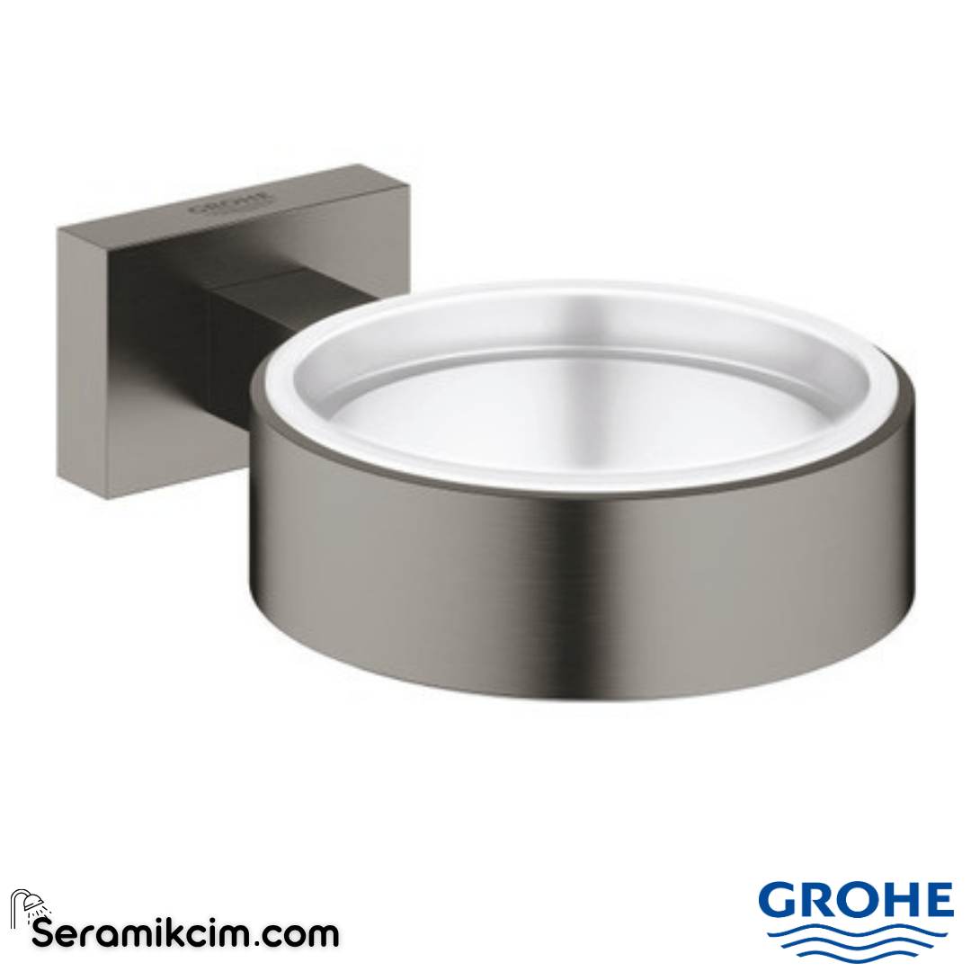 Grohe Essentials Cube Tutamak (Sabunluk Fırçalık), Fırçalı Sert Grafit 40508AL1 - 40508AL1