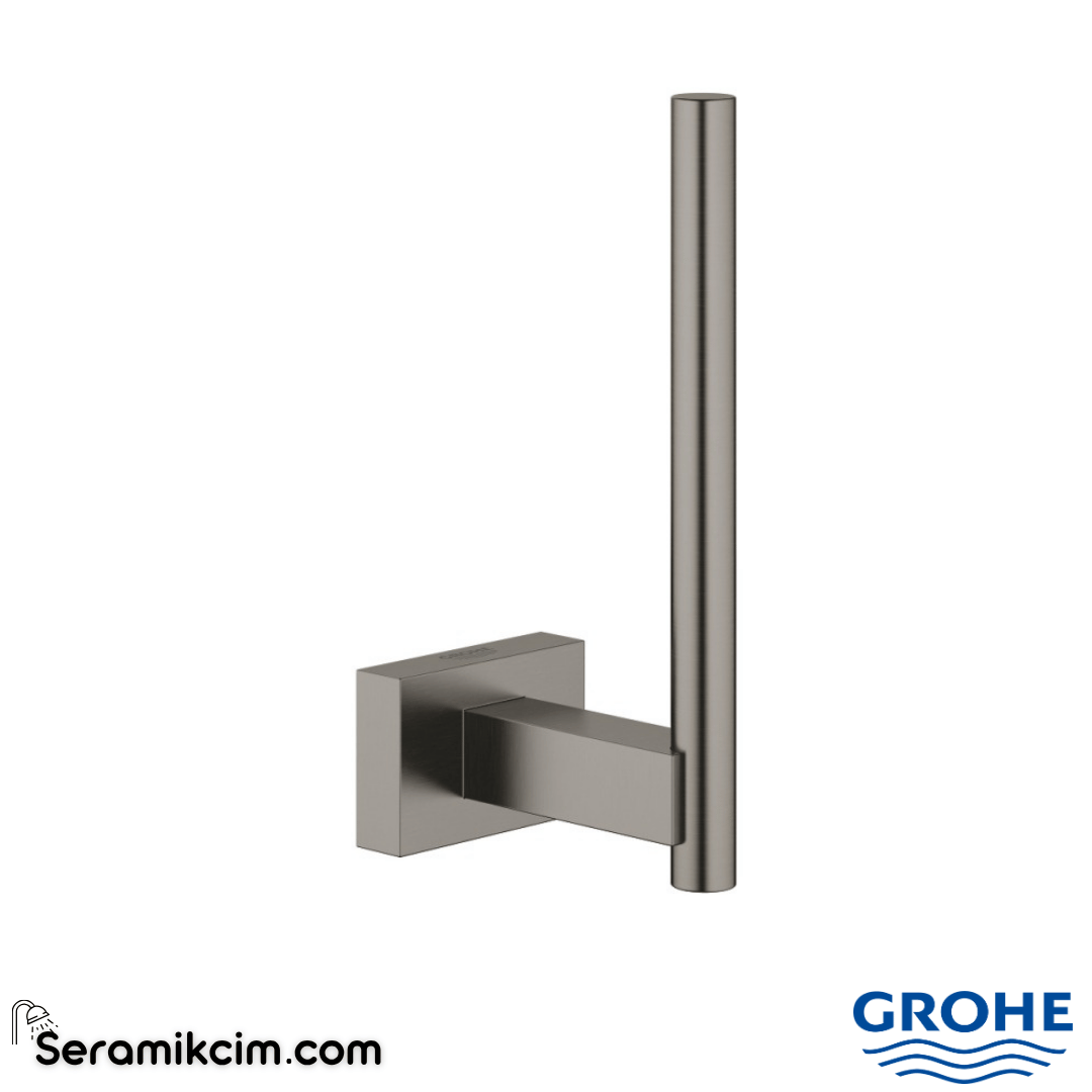 Grohe Essentials Cube Yedek Tuvalet Kağıtlığı, Fırçalı Sert Grafit 40623AL1 - 40623AL1