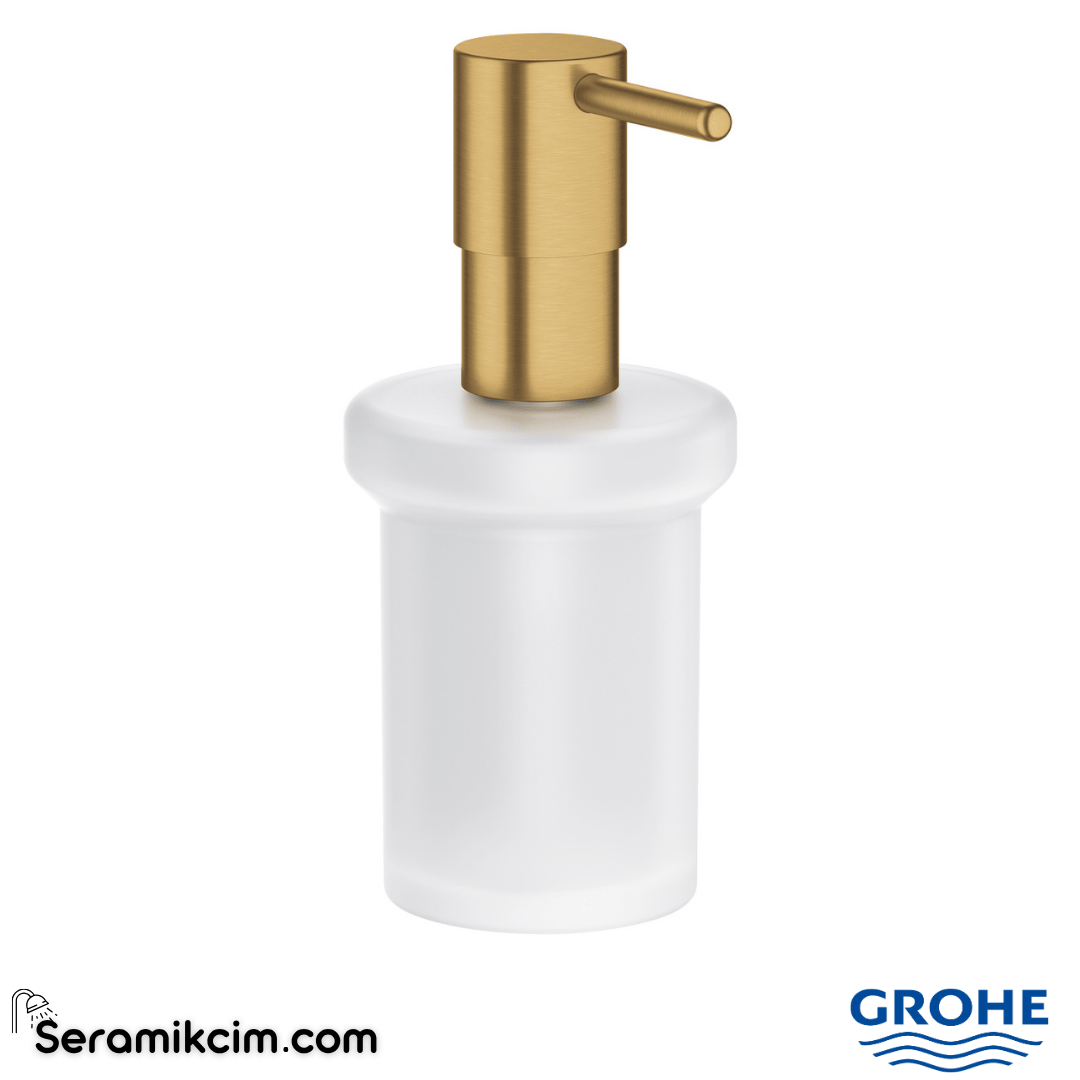 Grohe Essentials Duvara Monte Sıvı Sabunluk (Tutacağı Hariç), Fırçalı Altın 40394GN1