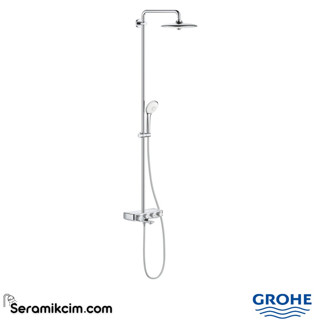 Grohe Euphoria SmartControl 260 Mono Duş sistemi Duvara Monte Termostatik Banyo Bataryalı Duş Kolonu Krom 26510000