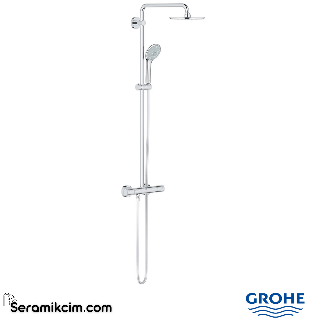 Grohe Euphoria System 210 Duvara Monte Termostatik Duş Bataryalı Duş Sistemi Krom 27964000 - 27964000