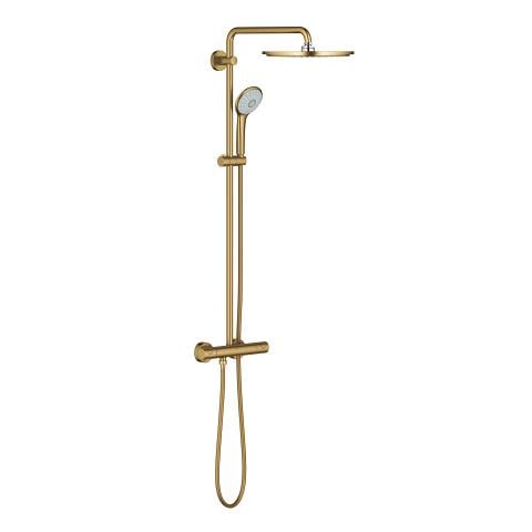 Grohe Euphoria System 310 Duvara Monte Termostatik Duş Bataryalı Duş Sistemi, Fırçalı Altın - 26075GN0