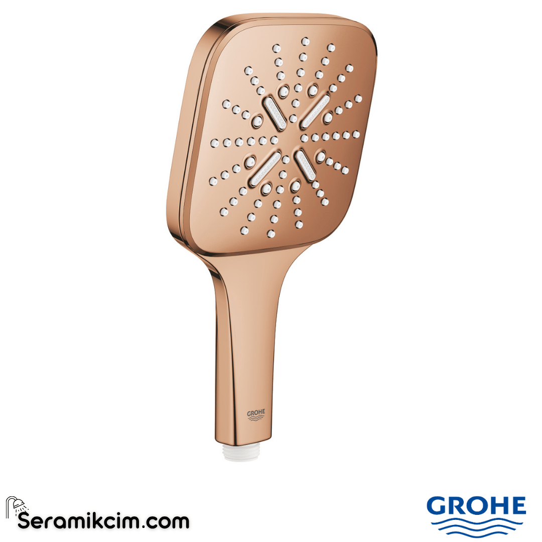 Grohe RainShower SmartActive 130 Cube El Duşu, 3 Fonksiyonlu ,Parlak Bakır 26582DA0