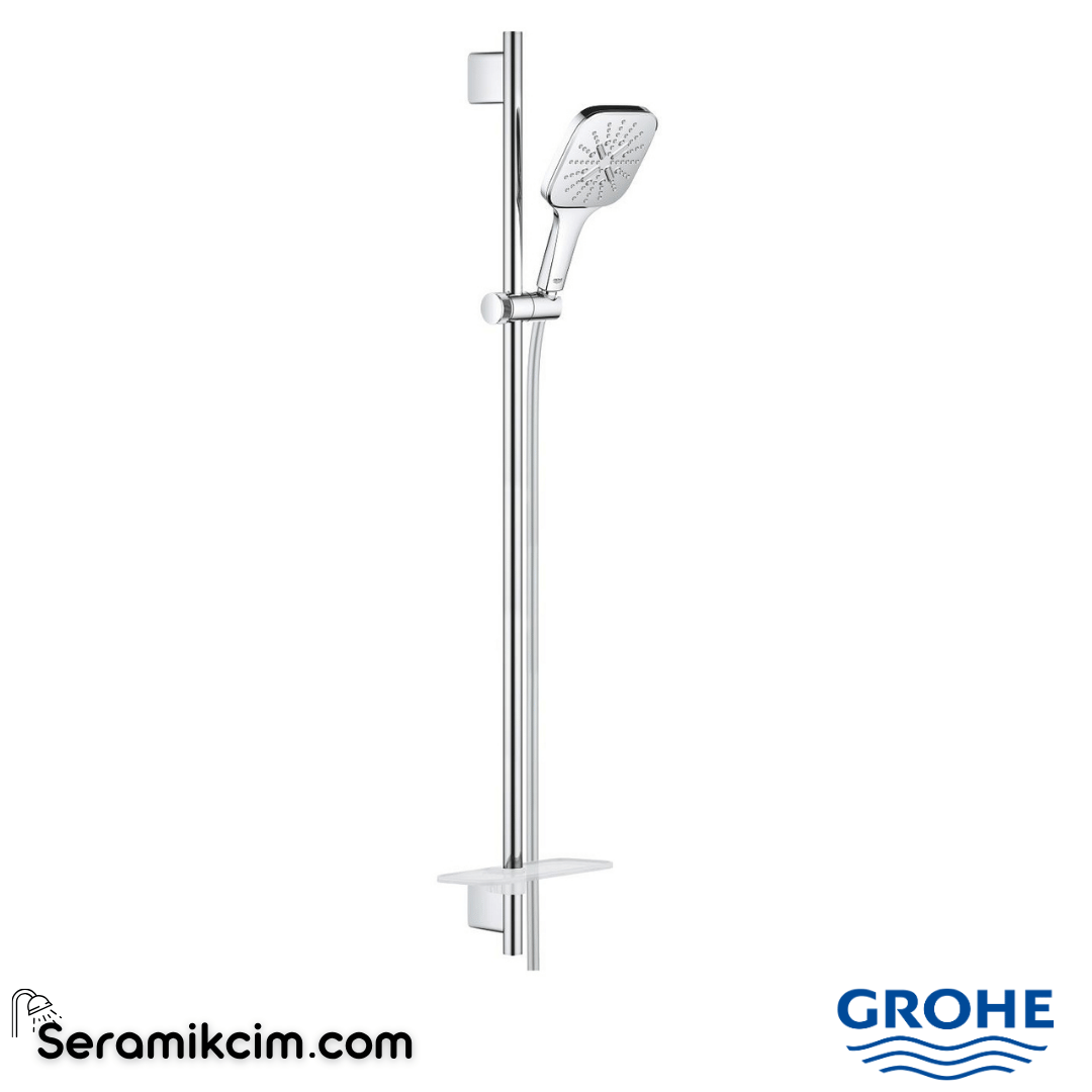 Grohe RainShower SmartActive 130 Cube Sürgülü Duş Seti, 3 Fonksiyonlu Krom 26587000